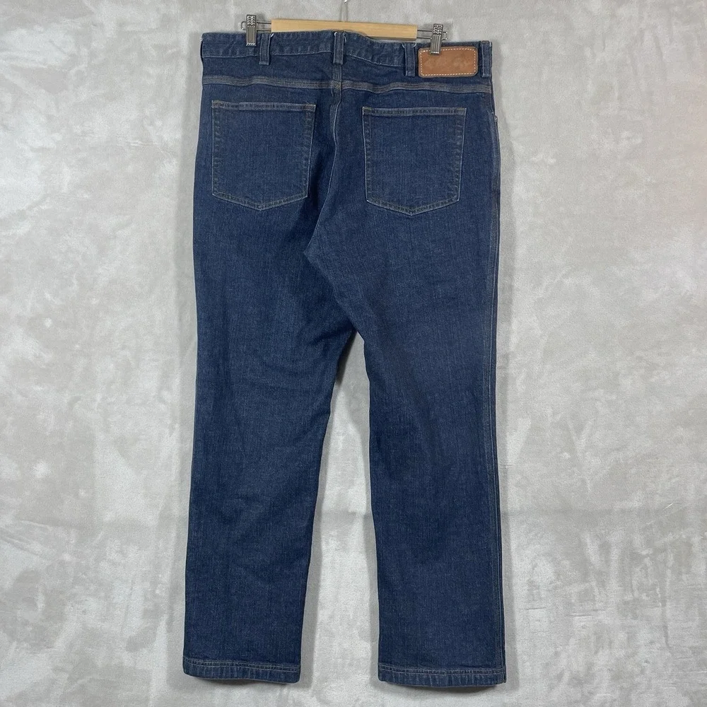 Duluth Trading Jeans Mens 36x30 Blue Flex Ballroom Relaxed Fit Dark Wash 20207